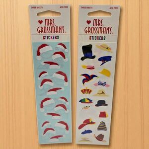 1999 Mrs. Grossman's Lot of 6 Sheets Sealed Sticker Strips Career & Santa Hats